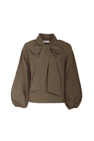 COCO01NB BLOUSE STRIPE KHAKI PINK